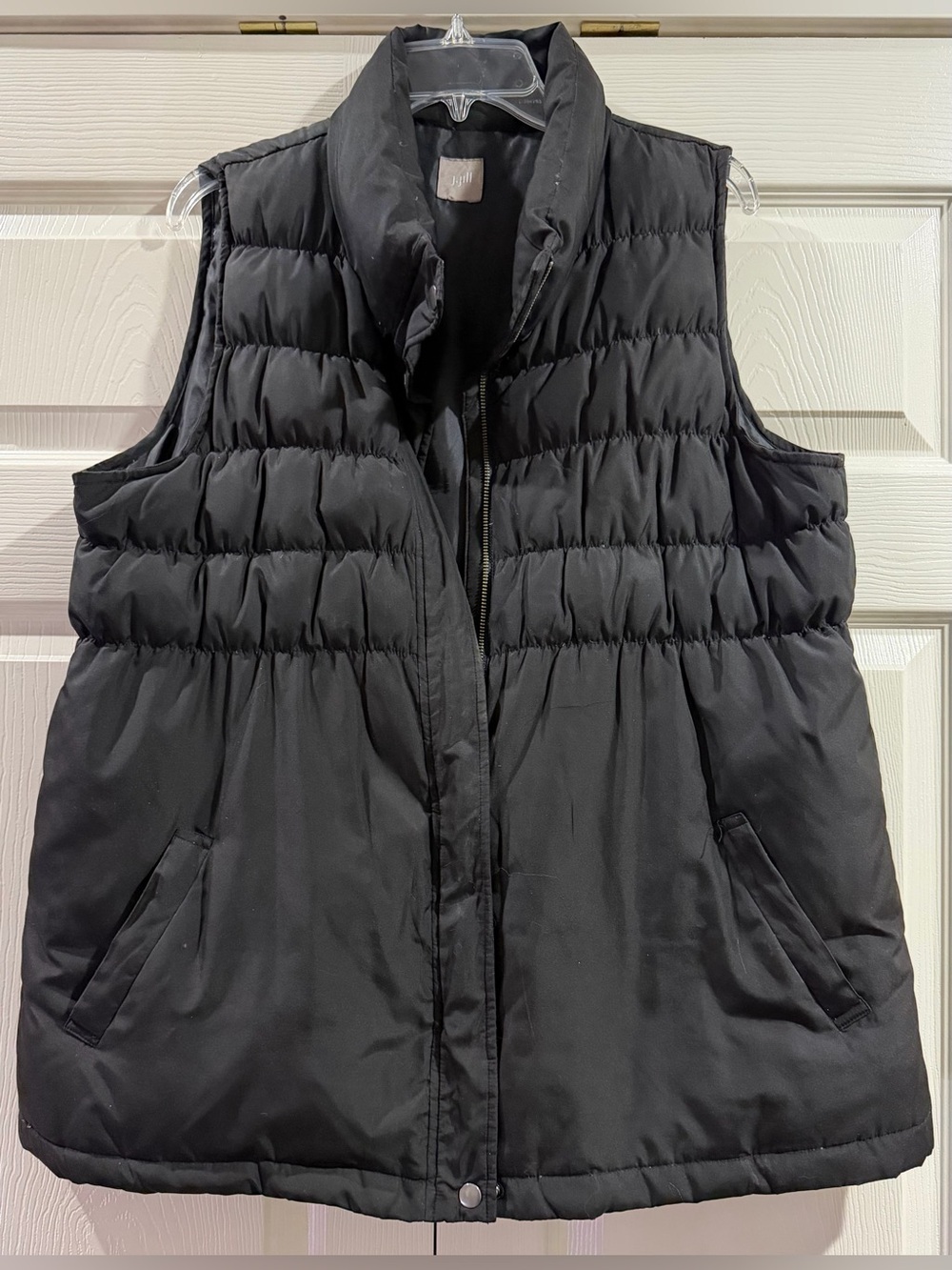 J. Jill Puffer Vest Down Filled Black Women’s Size M Pockets Full Zip